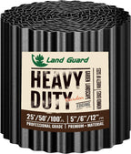 Land Guard Metal Landscape Edging, 6" x 50 ft (2-Roll Pack) – Flexible Black Garden Border
