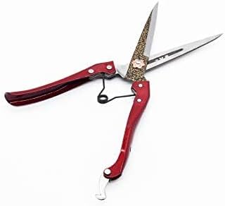 Grass Shear Sheep Shear Alpaca Shear - Coated Wear-Resistant Handle, Manganese Steel Double Blade, Strong Spring Suitable For Cattle And Sheep and Horse Hair Hand-Cut (Red 10.2 inches)