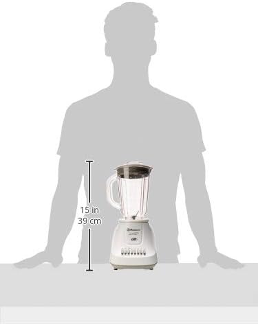 Koblenz 42 oz Plastic Jar Blender, 10 Speed and 2 Pulses, Countertop Blender with Stainless Steel Blades, Perfect for Shakes and Smoothies, 500-Watt Motor, White, LKM-5510 PB
