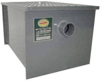 Commercial Grease Trap Interceptor – Heavy Duty Carbon Steel 20 LB Grease Trap for Restaurant or Food Truck Kitchen Waste