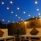 Outdoor String Light 50FT Patio Black with 52 Shatterproof G40 LED Clear Globe Bulbs for Indoor/Outdoor, Connectable Hanging Lights for Backyard Balcony Party Decor