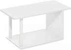 Furinno Basic Home Living Coffee Table, White/White