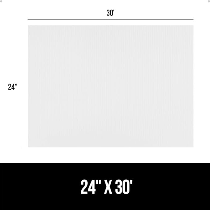 GORILLA GRIP DuraGuard Shelf Liner, 24x30 Non-Adhesive Cabinet Liners for Kitchen Drawers, Shelves, Refrigerator, Pantry Storage, Bathroom Closet, Durable Waterproof BPA Free Ribbed Plastic, White