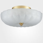 DIRYZON 12 Inch Semi Flush Mount Ceiling Light,Modern Ceiling Lights,3-Light Brass Ceiling Light with Sanding Glass for Hallway Kitchen Living Room Bedroom