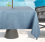 Outdoor Tablecloth Wrinkle-Free Stain Resistant Waterproof Polyester Fabric Table Cover with Umbrella Hole for Picnic/Party/Dinner/Patio Garden(60×60inch Square,Zippered,Water Blue)