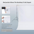 7 x 10 FT White Backdrop, 100% Polyester Photography Backdrop Foldable Washable White Screen for Photoshoot YouTube Zoom Studio Photo Video Recording