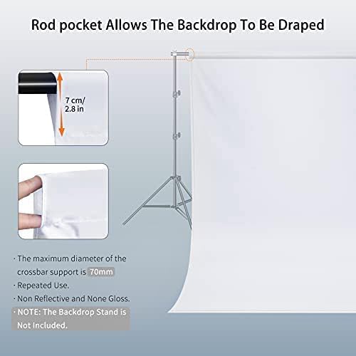 7 x 10 FT White Backdrop, 100% Polyester Photography Backdrop Foldable Washable White Screen for Photoshoot YouTube Zoom Studio Photo Video Recording