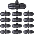 Locked Barbed Tee Connectors,1/2 Inch to 1/4 Inch Irrigation Tubing Fittings Kit for (1/2'' ID x 0.60''-0.63'' OD) 16mm Drip Tubing (20 Pcs Barbed Tee 3-Way)