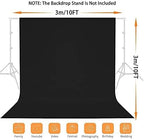 10 x 10 FT Black Backdrop Background, 100% Polyester Photography Backdrop Foldable Washable Black Screen for Photoshoot Portraits Party Video Studio Shooting