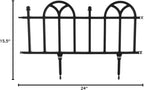 4-Piece Lawn and Flower Bed Edging - Modular No-Dig Plastic Fencing for Garden Border - Interlocking Fence for Landscaping by Pure Garden (Black)