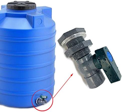 Rain Barrel Drain Valve Kit, 3/4" PVC Garden Spigot with Bulkhead Fitting, Thread Seal Tape