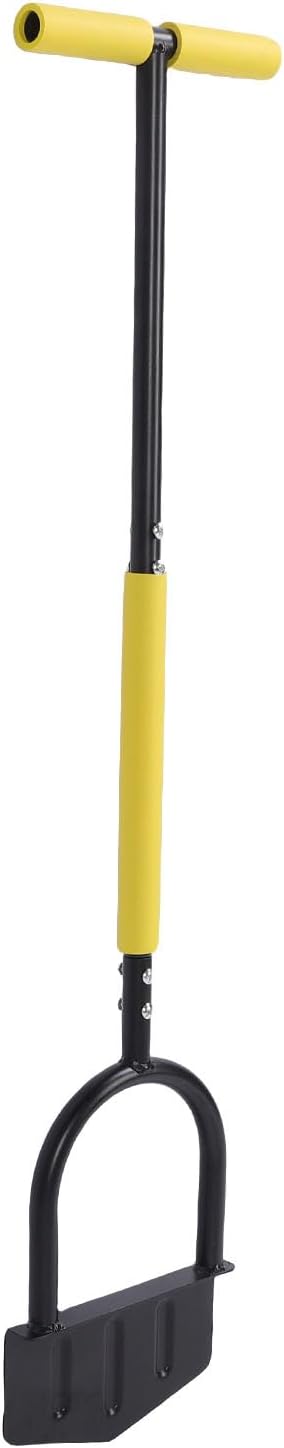Sturdy Stainless Steel Edger Lawn Tool with T Handle for Precise Lawn Edging - Half Moon Design for Garden, Flower Bed, Sidewalk, Driveway