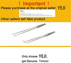 LGEGE 2pcs Long Handle Stainless Steel Straight and Curved Tweezers Nippers for Garden, Kitchen, Indoors and Outdoors