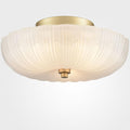 DIRYZON 12 Inch Semi Flush Mount Ceiling Light,Modern Ceiling Lights,3-Light Brass Ceiling Light with Sanding Glass for Hallway Kitchen Living Room Bedroom