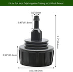 Drip Irrigation Hose Connectors,1/4 Inch Drip Irrigation Tubing x 3/4 FHT Swivel Garden Faucet Adapter, Convert 3/4" Garden Hose to 1/4" Drip Pipe for Irrigation Kits (3-Pack)