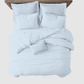 Kotton Culture 1 Pc California King Size Duvet Cover Only -100% Egyptian Cotton Sateen 600 Thread Count Ultra Soft Premium Durable Comforter Cover Zipper Closure & Corner Ties (Blue Sky,104"x98")