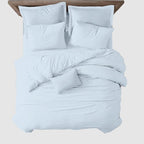 Kotton Culture 1 Pc California King Size Duvet Cover Only -100% Egyptian Cotton Sateen 600 Thread Count Ultra Soft Premium Durable Comforter Cover Zipper Closure & Corner Ties (Blue Sky,104"x98")