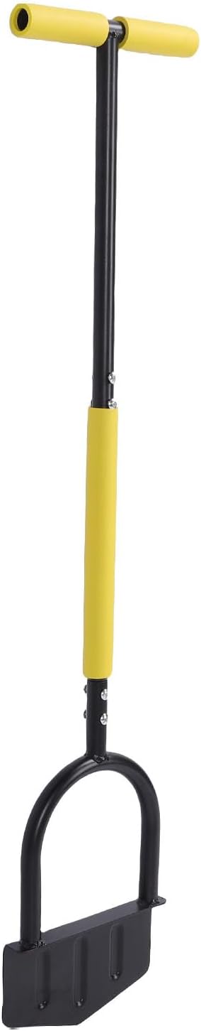 Sturdy Stainless Steel Edger Lawn Tool with T Handle for Precise Lawn Edging - Half Moon Design for Garden, Flower Bed, Sidewalk, Driveway