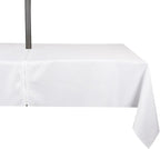 Outdoor Tablecloth Wrinkle-Free Stain Resistant Waterproof Polyester Fabric Table Cover with Zipper Umbrella Hole for Picnic/Party/Dinner/Patio Garden(60×84inch,Zippered,White)