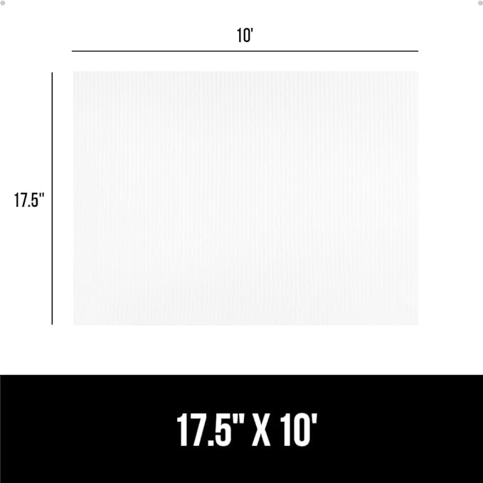 GORILLA GRIP DuraGuard Shelf Liner, Non-Adhesive Cabinet Liners for Kitchen Drawers, Shelves, Refrigerator, Pantry Storage, Bathroom Closet, Durable Waterproof BPA Free Ribbed Plastic, 17.5x10 Clear