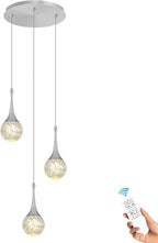 Flashing God 3 Light Bubble Dimmable Crystal Chandelier Chromed Finished Ceiling Hanging Lights Over Table Foyer Entrance Chandeliers