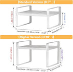 Bayou 1-Tier Expandable Shoe Rack, Adjustable Closet Shoe Storage Organizer, Heavy Duty Carbonsteel Shoe Shelf, Stackable Free Standing Shoe Rack for Small Space (H:10")