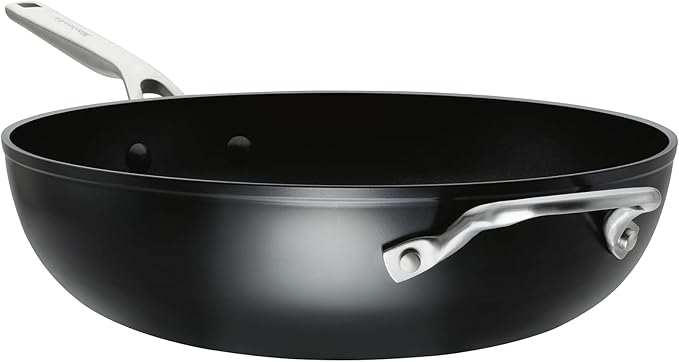 KitchenAid Hard Anodized Induction Nonstick Stir Fry Pan/Wok with Helper Handle, 12.25 Inch, Matte Black