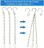 YINGFENG 6 Pack 19.7 Inch Silver Hanging Chain for Hanging Bird Feeders, Bird Houses, Planters, Baskets, Birdbaths, Lanterns, Wind Chimes, Billboards, Signs and Ornaments