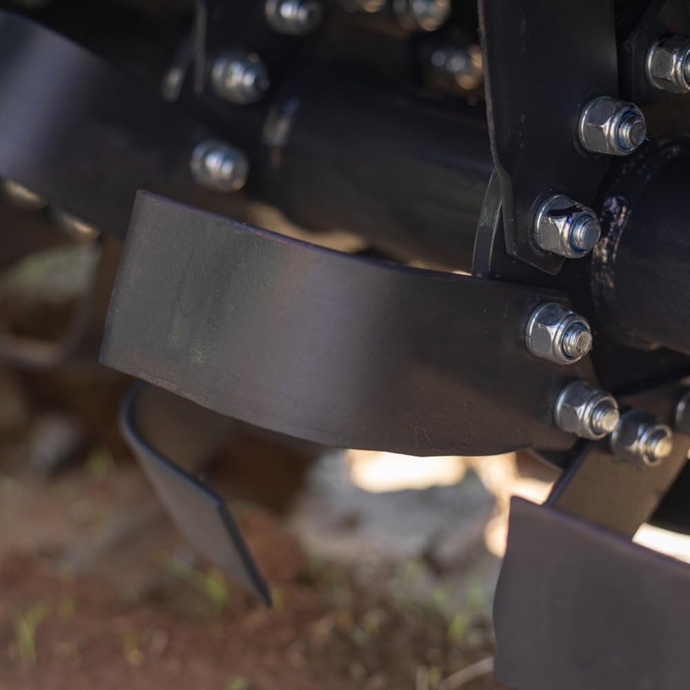 Titan Attachments 3 Point 60" Rotary Tiller Attachment Fits Cat 1 Tractors, Charcoal Finish, Single Speed PTO Driven Cultivator with a 540 RPM Gearbox, Replaceable L-Shaped Tines Work 5" Deep
