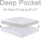 Mattress Topper Twin for Back Pain, Extra Thick Mattress Pad Cover, Plush Pillow Top, Deep Elastic Pocket, White