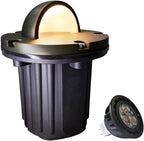 MALORY Brass Top Cover Landscape Well Lights,（6‘’H 12V Low Voltage Outdoor In Ground Lights,Landscape Lighting for Pathway, Driveway and Garden (Beacon Top, 1-Pack with Bulb)