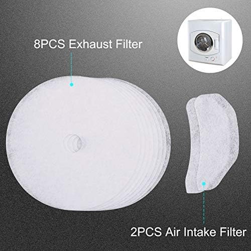 10 PCS Dryer Exhaust Filter for Panda Dryer Filter-365 days QA-Universal Lint Filter Cloth Dryer Replacement Include 8 Exhaust Filters & 2 Air Intake Filters fit for Magic Chef/Son ya-BY AMI PARTS