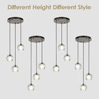 3 Lights Pendant Lighting, Brushed Black Cluster Pendant Light Kitchen Island, Cut Crystal Pendant Light Fixture Hanging Lights for Dining Room Foyer Bathroom