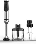 Immersion Blender, Hand Blender Heavy Duty Copper Motor, Stainless Steel Smart Stick with Egg Beaters, Chopper/Food Processor