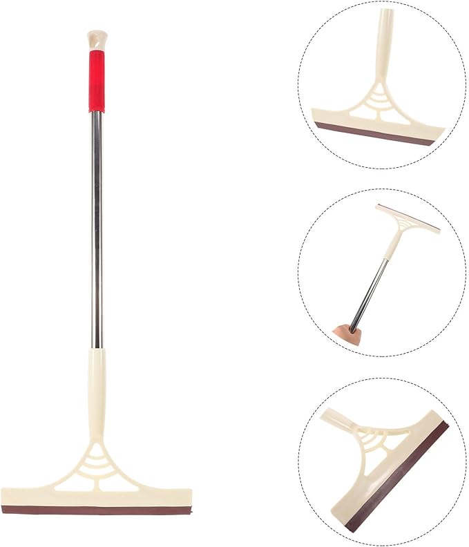 Milisten Multifunctional Window Squeegee and Mirror Cleaner with Extendable Handle, Wet and Dry Glass Scraper for Bathroom, Car, and Tile Cleaning, Khaki