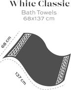 White Classic Luxury Bath Towels Set of 4 Large - 700 GSM Turkish Cotton Ultra Soft Bath Towels 27x54 | Highly Absorbent and Quick Dry | Hotel Towels for Bathroom Luxury, Plush Shower Towels, White