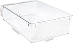 4 PCS Clear Plastic Drawer Organizer, Desk Drawer Divider Organizers and Storage Bins for Makeup, Jewelry, Gadgets for Kitchen, Bedroom, Bathroom, Office (9.0"x6.0"x2.2")