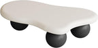 47 Inch Cloud Shaped Coffee Table with 3 Ball Legs for Living Room White Top Black Legs