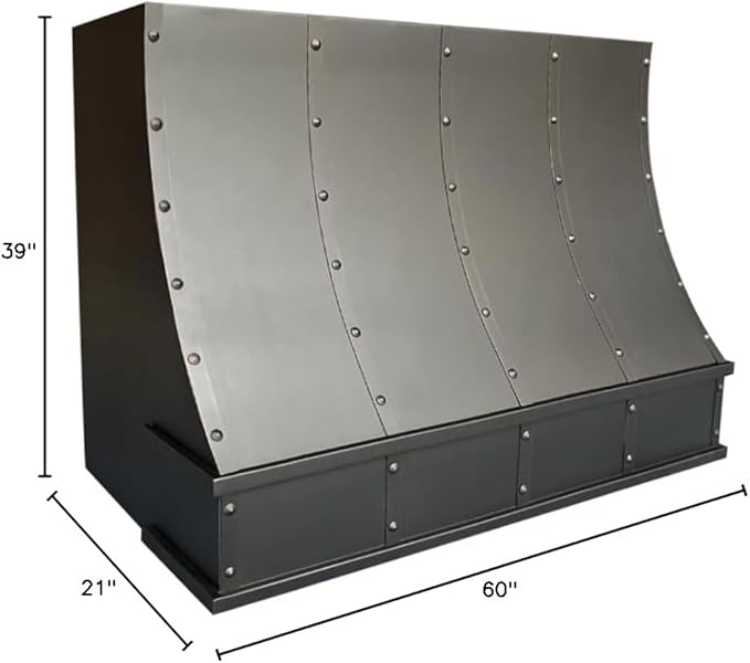 CT Copper Tailor Sloped Copper Vent Hood Wall Mount,60'' W,39''H,1260 CFM Exhaust Fan,Stainless Steel Vent,LED Light,Dishwasher-Safe Baffle Filters,VH8TR1