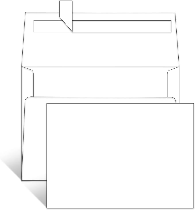 Goefun White Blank Cards (Unfolded) and Envelopes 4 x 6 Flat Postcards and A6 Envelopes Self Seal 100 Pack for Wedding, Invitations, DIY Greeting Cards & All Occasion