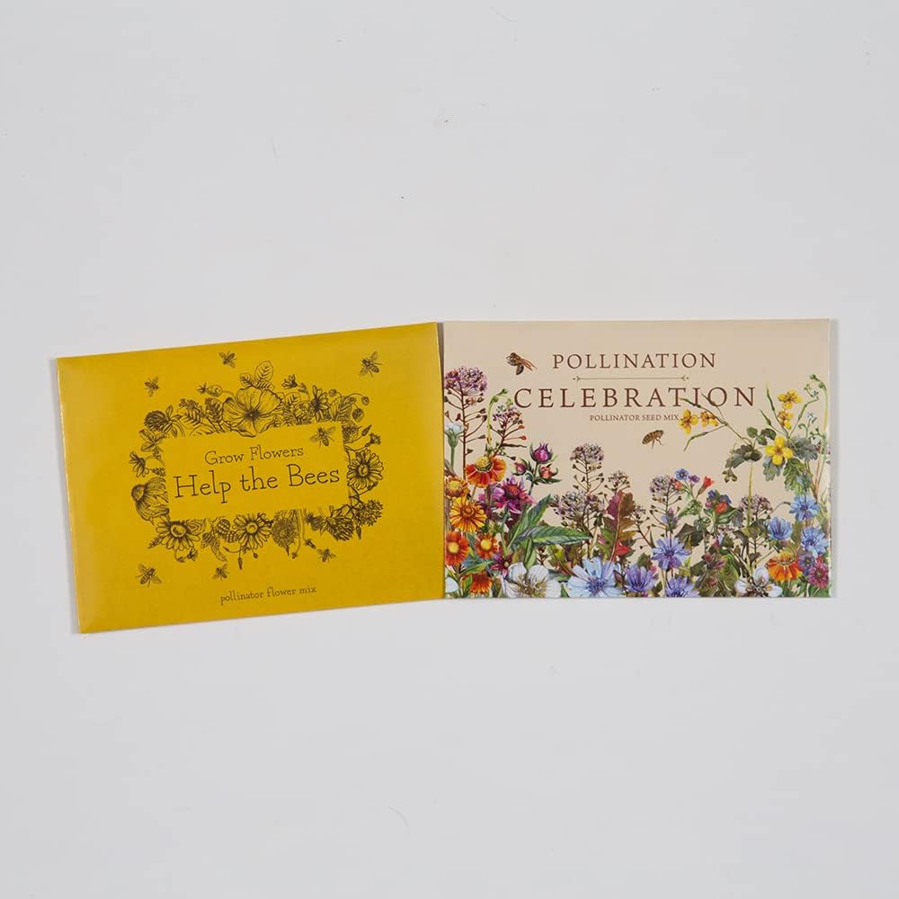 Bentley Pollination Celebration Wildflower Seed Packets, Non-GMO, Uncoated Flower Mix for Planting, Beautiful Garden Gift