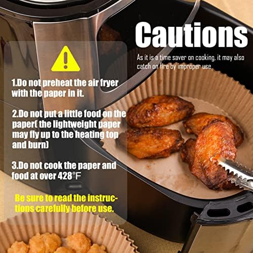 Disposable Paper Liner Round 250 Pcs for 4 to 8 Qt Air Fryer Baskets, Non-stick Oil-proof Parchment Liner Cooking Paper