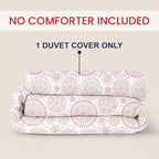 Kotton Culture 1 Pc Twin Size Duvet Cover Only -100% Egyptian Cotton Sateen 600 Thread Count Ultra Soft Premium Durable Comforter Cover Zipper Closure & Corner Ties (Mandala, Twin/Twin XL 68" X 90")