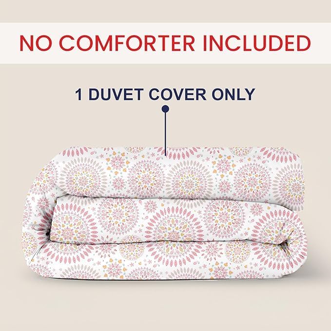 Kotton Culture 120"x120" 1 Pc Super King Plus/Super Oversize King Duvet Cover Only 100% Egyptian Cotton - 600 TC Comforter Cover, Zipper Closure & Corner Ties -Fits Only Extra Large Inserts - Mandala