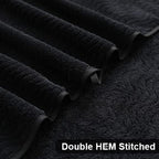 Ultra Soft 2 Piece Textured Hand Towel Set for Bathroom Shower Pool and Kitchen, Quick Dry, Highly Absorbent - Black