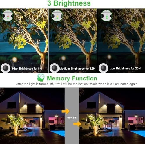 CLY 4-in-1 Solar Spot Lights Outdoor with 14M Cable Solar Powered Landscape Lighting Low Voltage IP66 Waterproof Auto On/Off for Outside Garden Yard Landscape Pathway 2700K Warm White