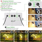 CLY 4-in-1 Solar Spot Lights Outdoor with 14M Cable Solar Powered Landscape Lighting Low Voltage IP66 Waterproof Auto On/Off for Outside Garden Yard Landscape Pathway 2700K Warm White