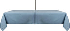 Outdoor Tablecloth Wrinkle-Free Stain Resistant Waterproof Polyester Fabric Table Cover with Zipper Umbrella Hole for Picnic/Party/Dinner/Patio Garden(60×84inch,Zippered,Water Blue)