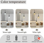 Pendant Light Fixtures 3-Light Kitchen Island Pendant Lights Modern Black Chandelier Dimmable LED Pendant Lighting for Kitchen Island Dining Room