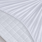 Queen Waterproof Mattress Pad, 8-21" Deep Pocket Protector Ultra Soft Quilted Fitted Topper Cover Breathable Fit for Dorm Home Hotel - White